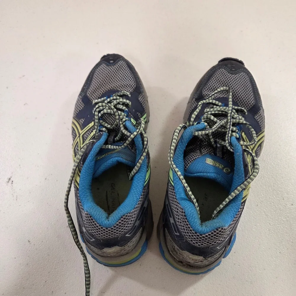 ASICS Gel-Kahana 7 Womens Trail Running Shoes Navy Blue Neon Yellow T4G6N Size 7